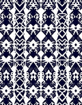 Dark Navy White Abstract Geometric Design Rug