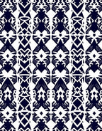 Dark Navy White Abstract Geometric Design Rug