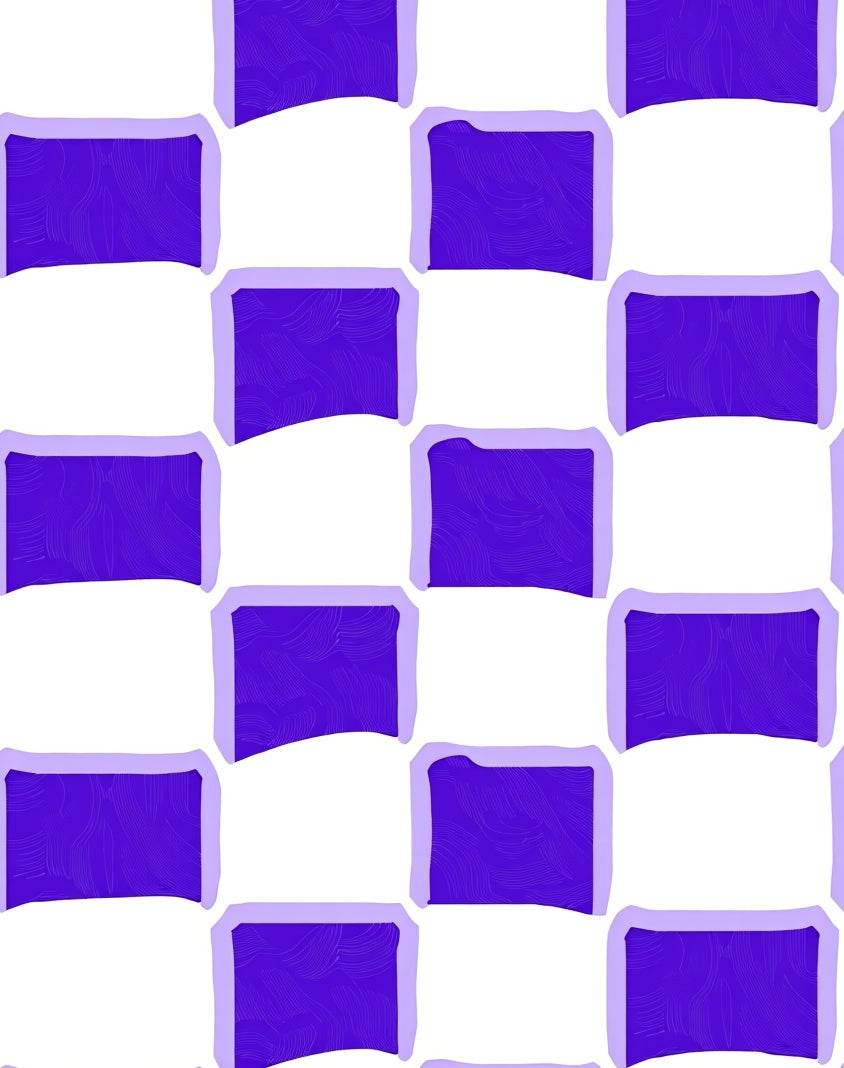 Bold Checkerboard Pattern With Swirls Rug