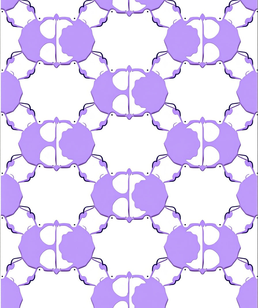 Abstract Hexagonal Lavender Design Rug