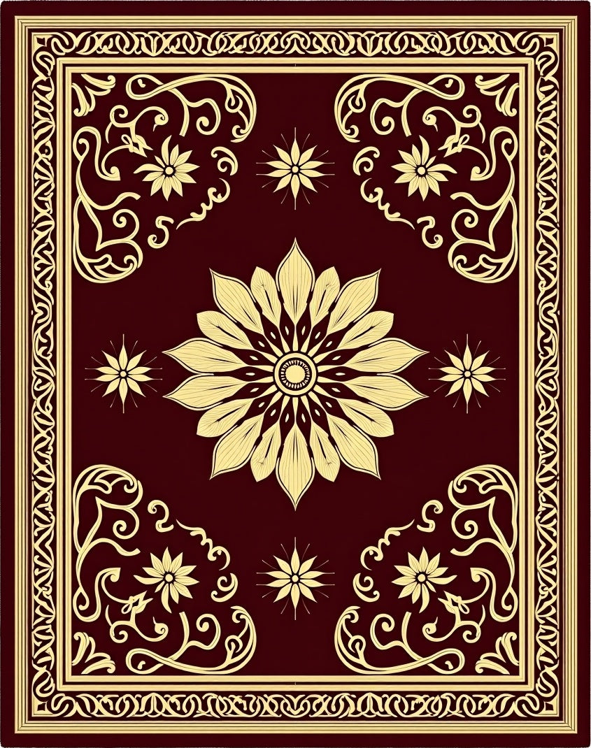 Classic Floral Baroque Design Rug