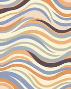 Wavy Abstract Color Swirl Rug