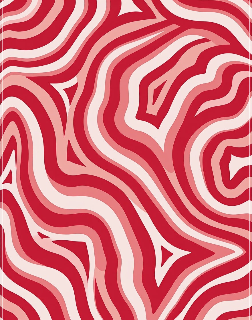 Red Swirl Abstract Pattern Rug