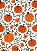 Orange Pumpkin Vine Autumn Leaves Rug
