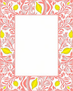 Whimsical Yellow Lemon Floral Pattern Rug