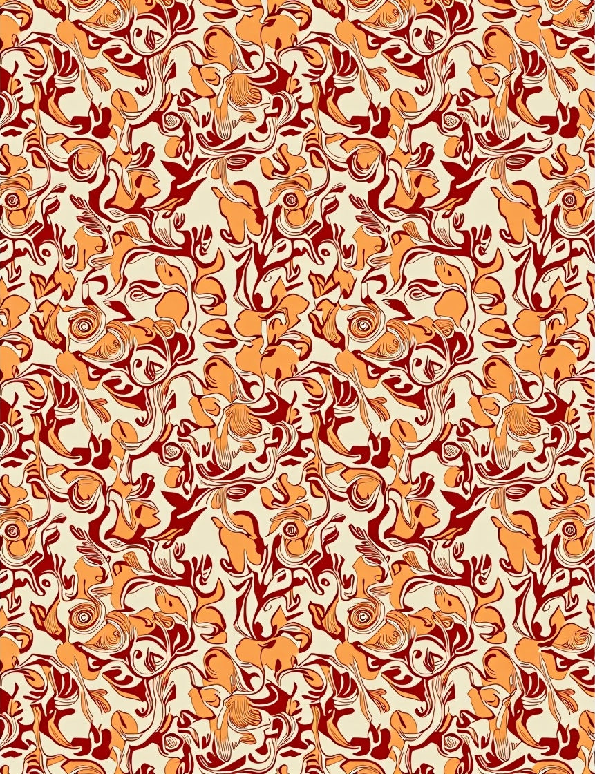 Art Nouveau Floral Swirl Pattern Rug