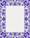 Vibrant Purple Floral Medallion Border Rug