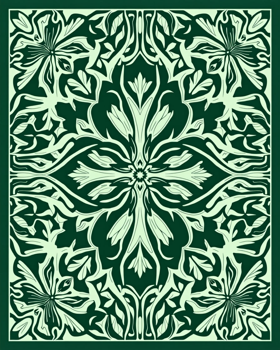 Art Nouveau Floral Symmetry Rug