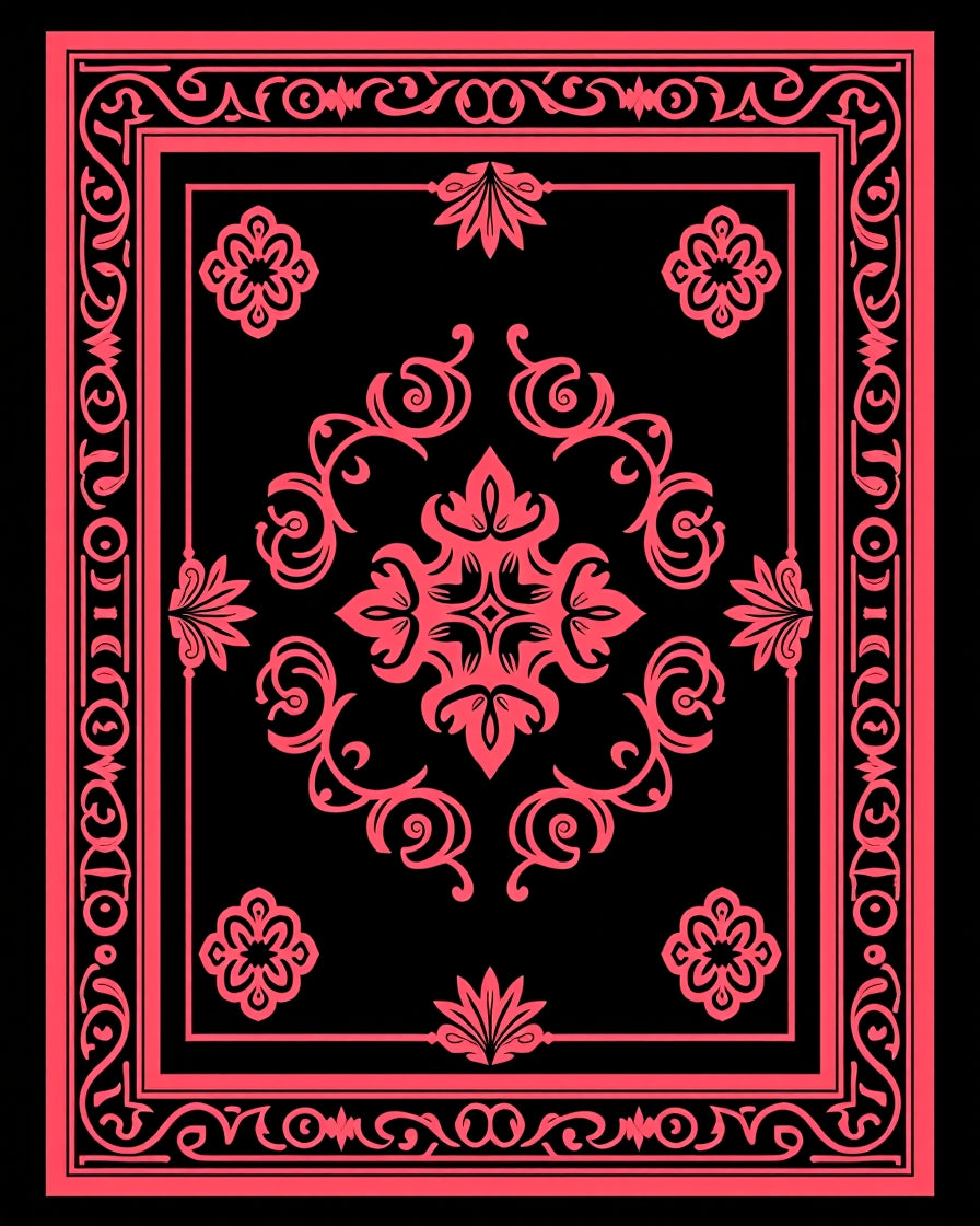 Ornate Filigree Floral Pattern Rug