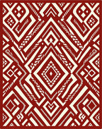 Bold Geometric Tribal Pattern Rug