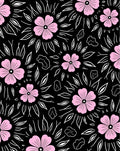 Pink Blossom Starburst Silhouette Pattern Rug