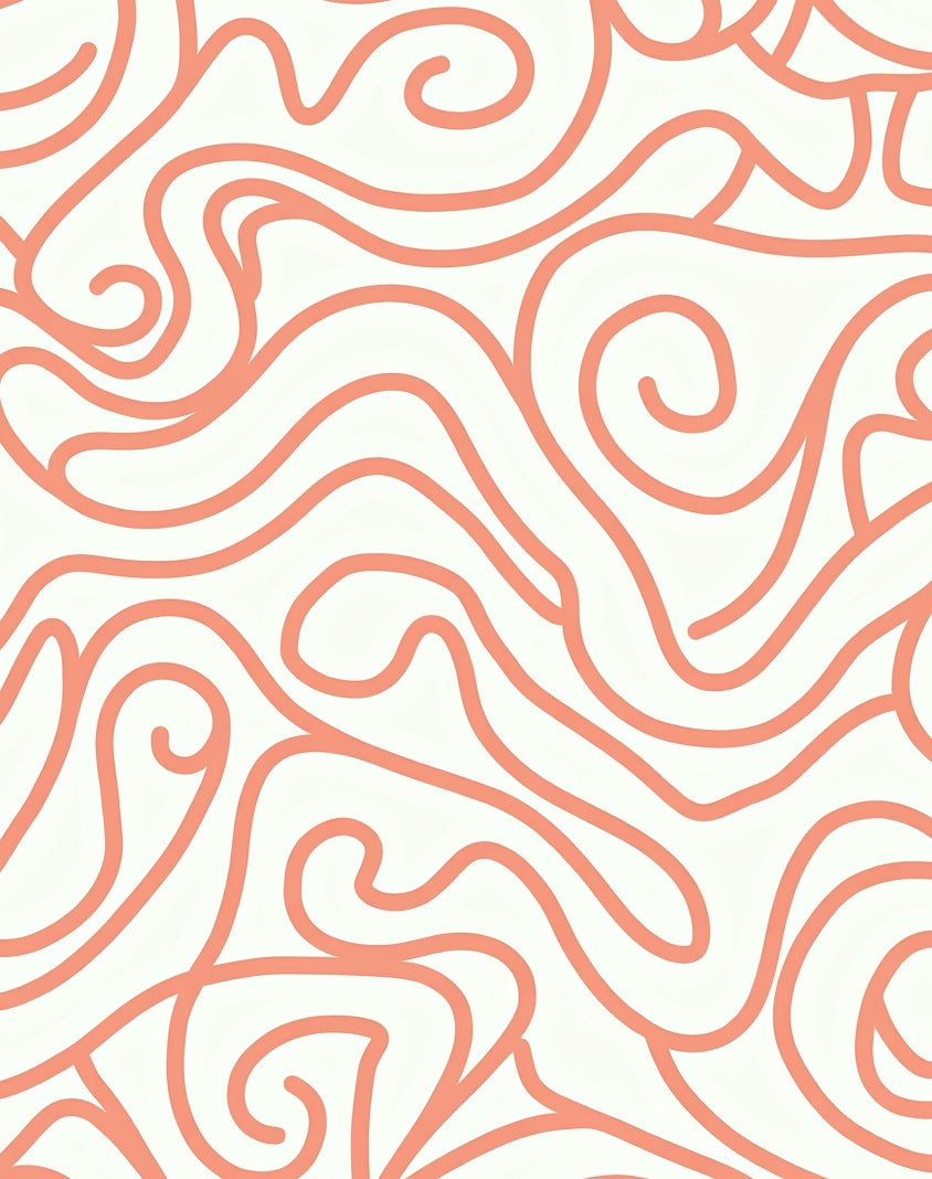 Coral Swirl Modern Abstract Design Rug