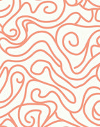 Coral Swirl Modern Abstract Design Rug