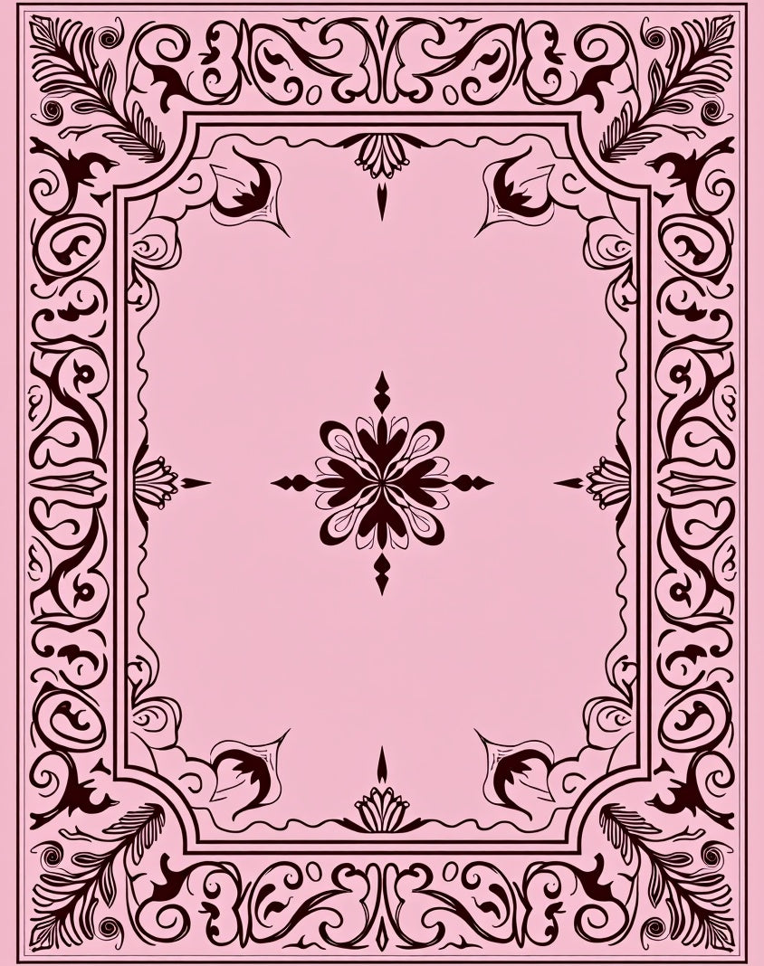 Elegant Floral Scrollwork Decorative Pattern Rug