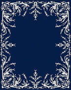 Deep Blue White Floral Border Rug