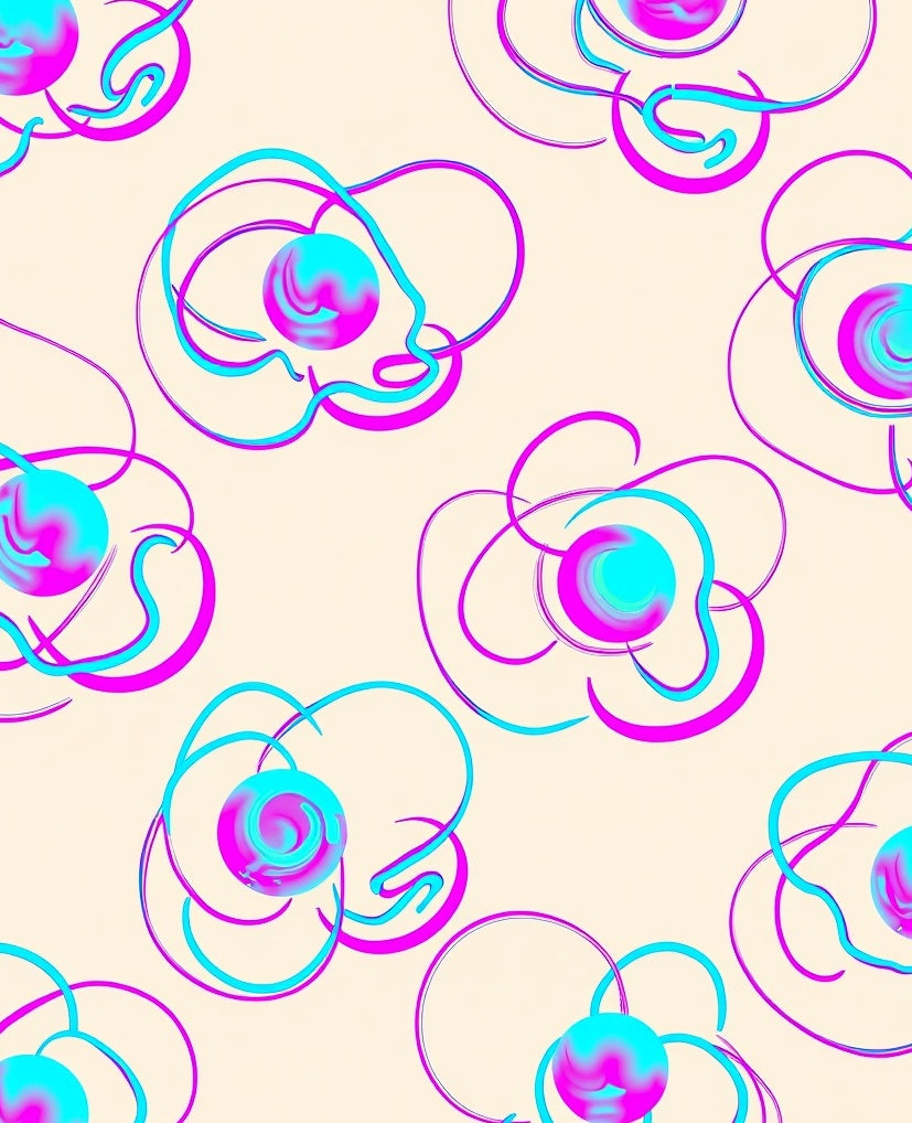 Abstract Swirls Circles Design Rug