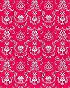 Elaborate Floral Damask Red White Rug