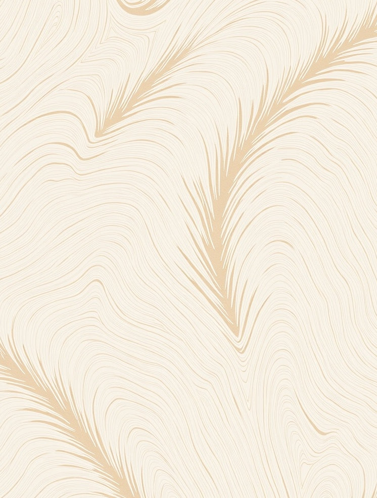 Abstract Cream Feather Lines Rug