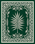 Ornate Green Fern Pattern Rug