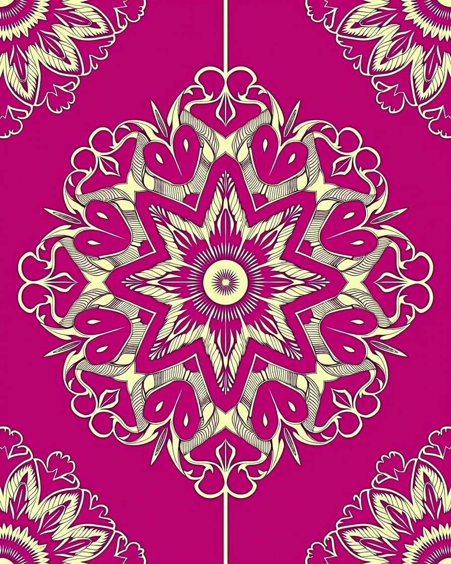 Radiant Eight Pointed Mandala Pattern Rug