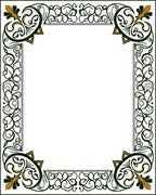 Intricate Floral Scrollwork Golden Accent Rug