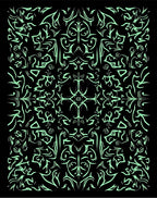 Abstract Swirling Light Green Pattern Rug