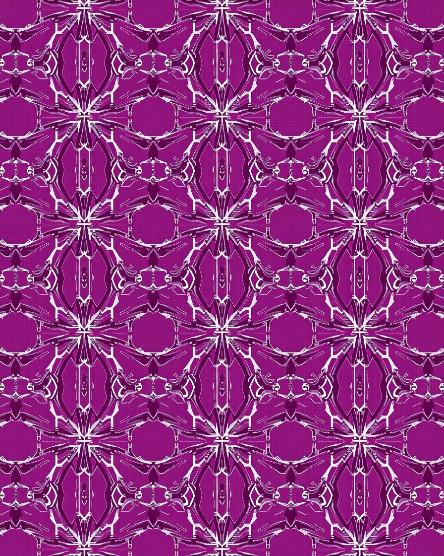 Intricate Purple White Geometric Abstract Design Rug