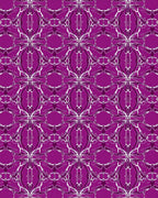 Intricate Purple White Geometric Abstract Design Rug