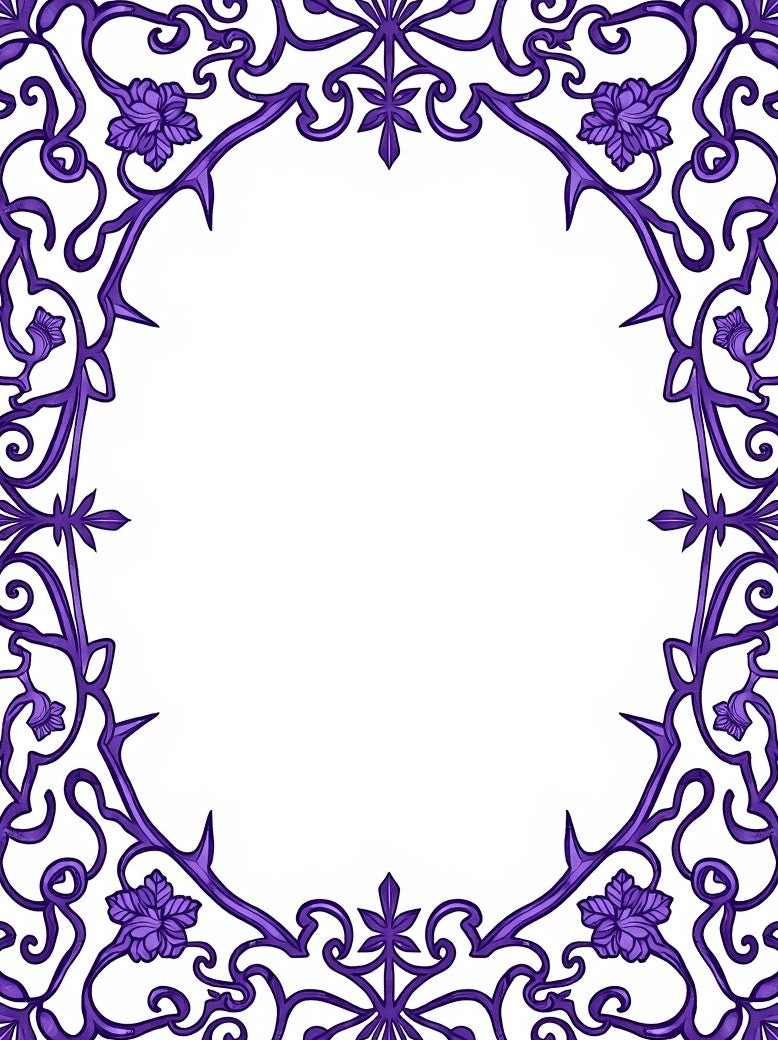 Ornate Floral Vine Border Pattern Rug