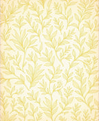 Delicate Yellow Leafy Botanical Design Rug
