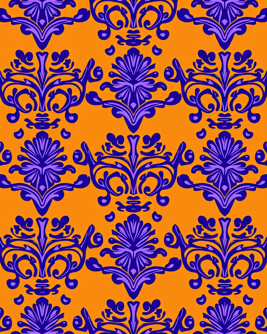 Bold Floral Damask Pattern Rug