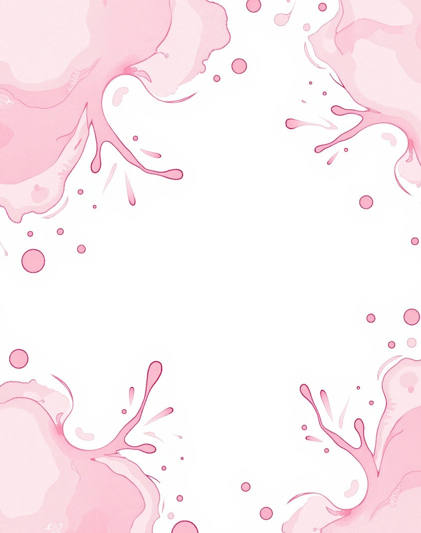 Pink Splash With Drops Pattern Rug