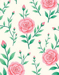 Pink Rose Garden Print Rug