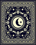 Celestial Moon Star Pattern Rug