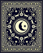 Celestial Moon Star Pattern Rug
