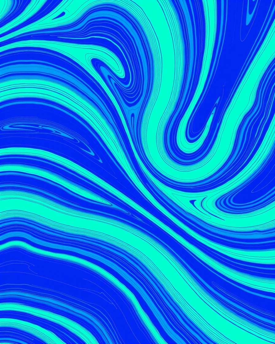Aqua Blue Swirl Pattern Rug
