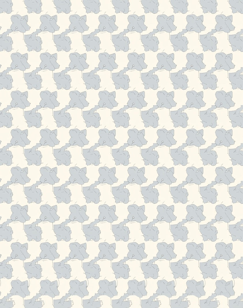 Soft Blue Clover Pattern Rug