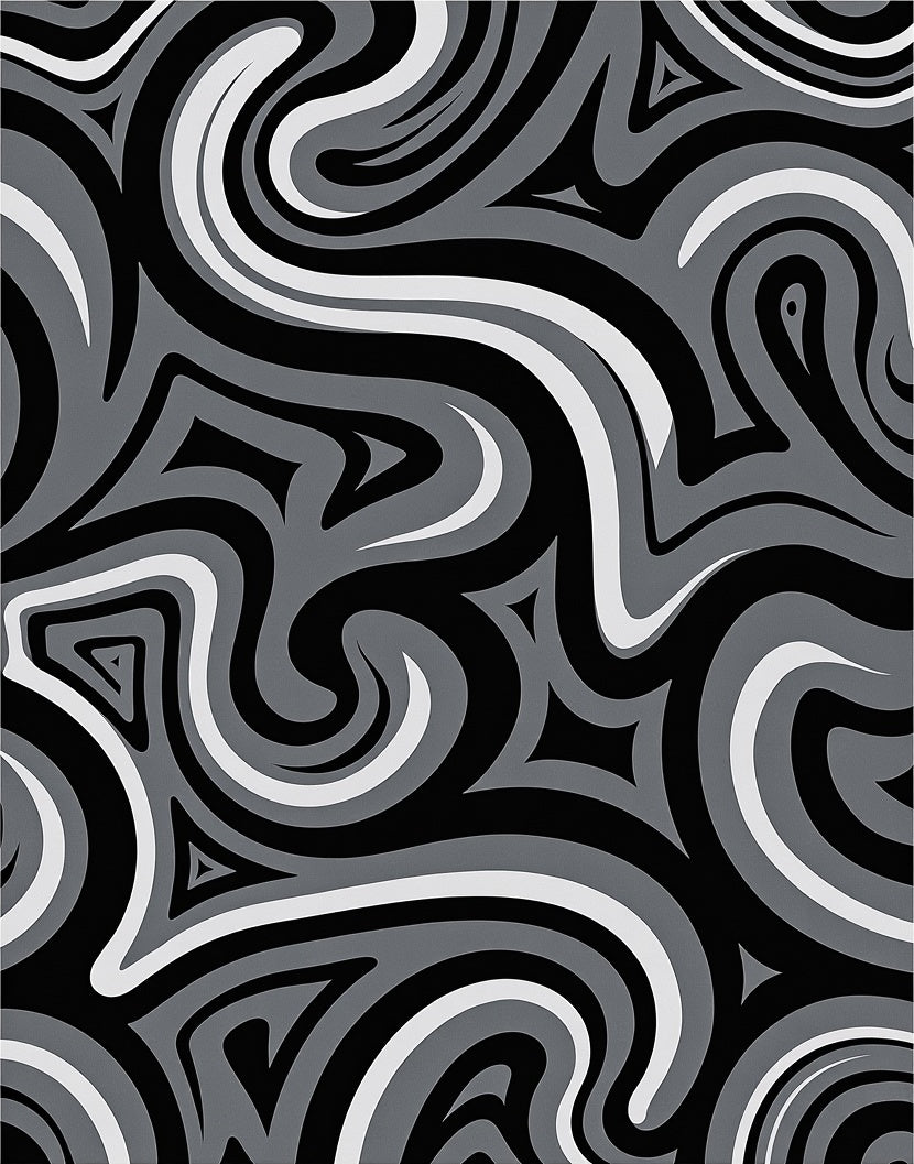 Monochromatic Abstract Swirl Pattern Rug