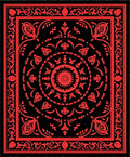 Red Floral Mandala Design Rug