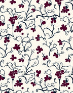 Elegant Floral Vine Pattern Rug