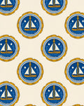 Nautical Sailboat Emblem Pattern Rug