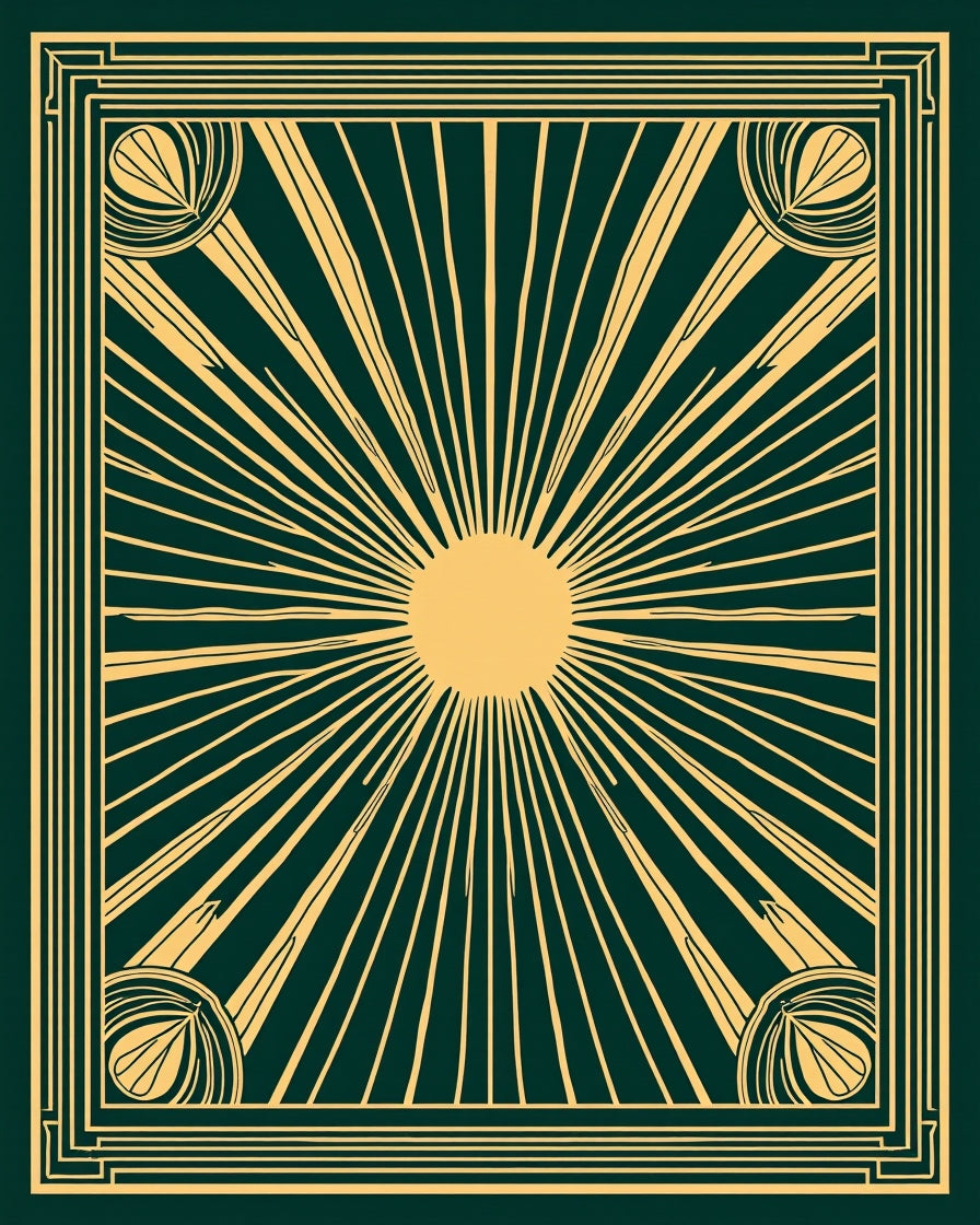 Radiant Sunburst Geometric Pattern Rug