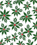 Green Red Poinsettia Leaf Star Rug