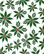 Green Red Poinsettia Leaf Star Rug