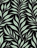 Light Green Leaf Patterned Rug