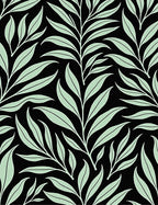 Light Green Leaf Patterned Rug