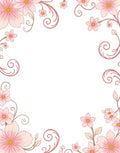 Pink Floral Vine Pattern Rug