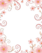 Pink Floral Vine Pattern Rug