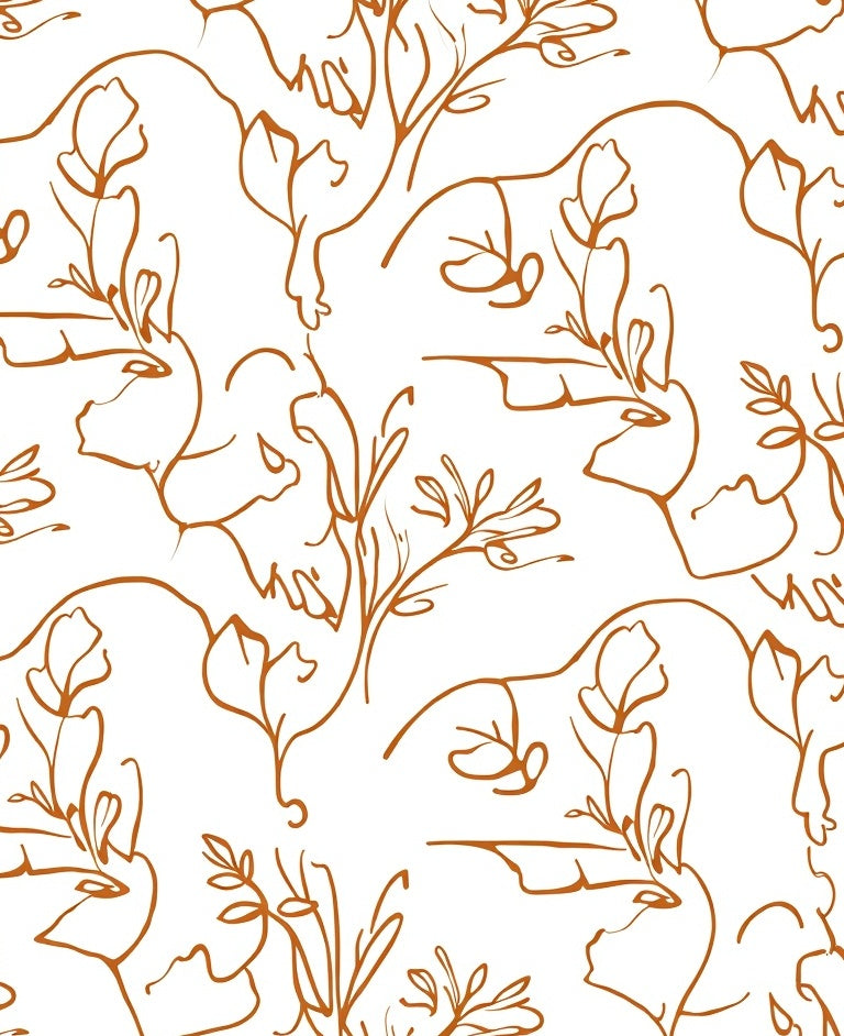 Abstract Botanical Vine Pattern Rug