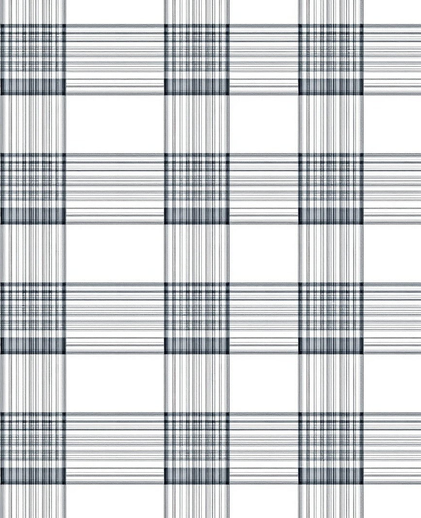 Classic Plaid Black White Pattern Rug